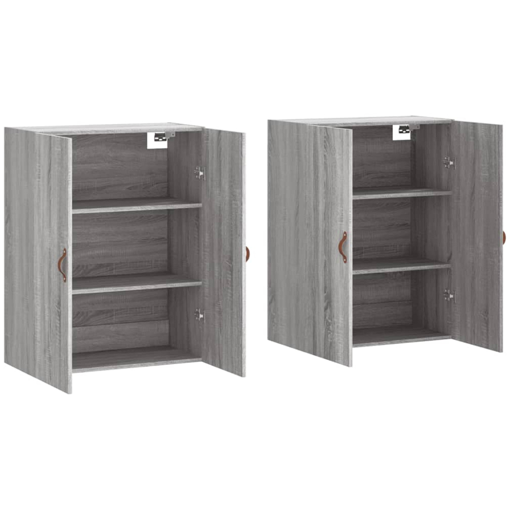 vidaXL 2 Door Grey Sonoma Wall Mounted Cabinet 2 Pack Image 4
