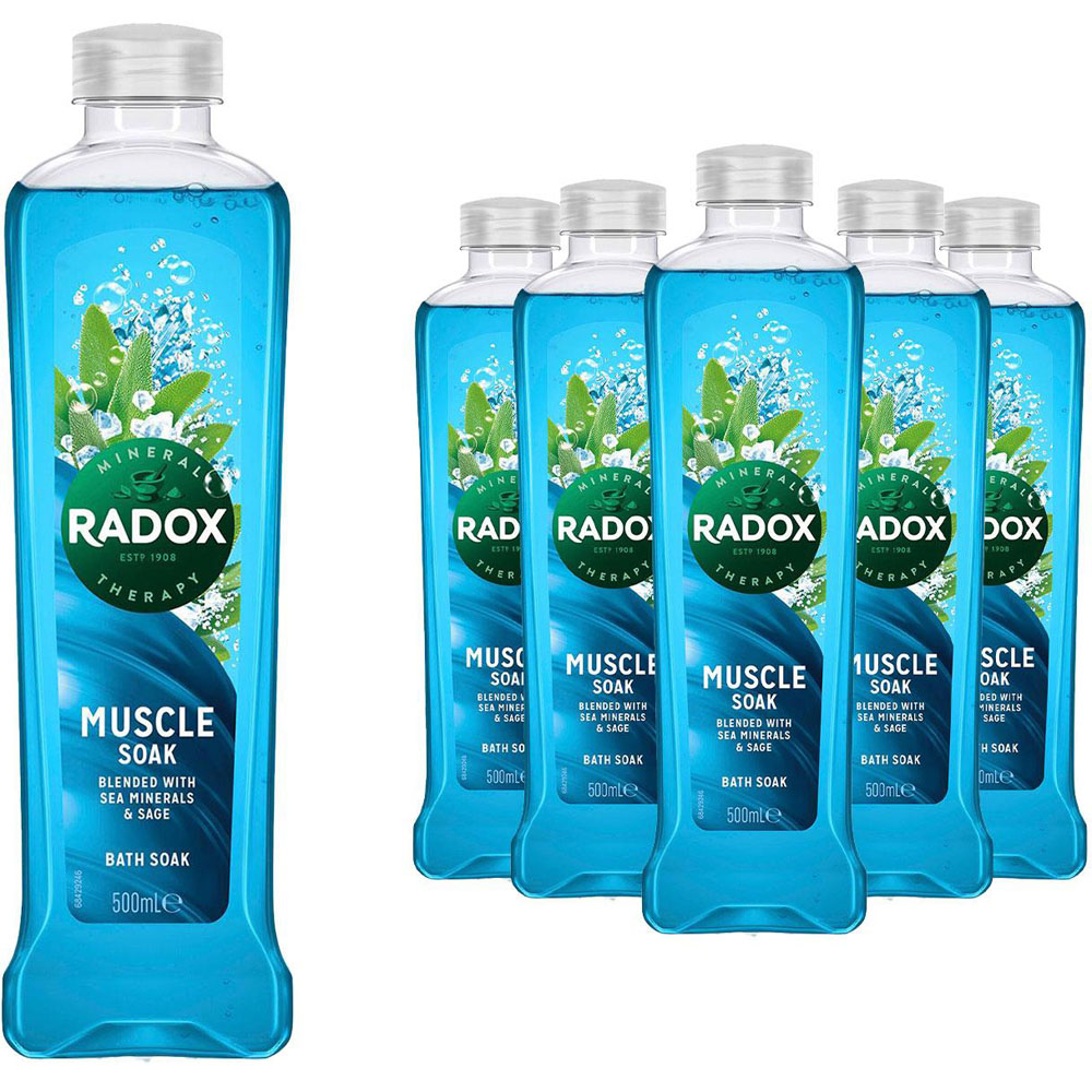 Radox 100% Nature Inspired Fragrance Muscle Bath Soak 500ml 6 Pack Image 1