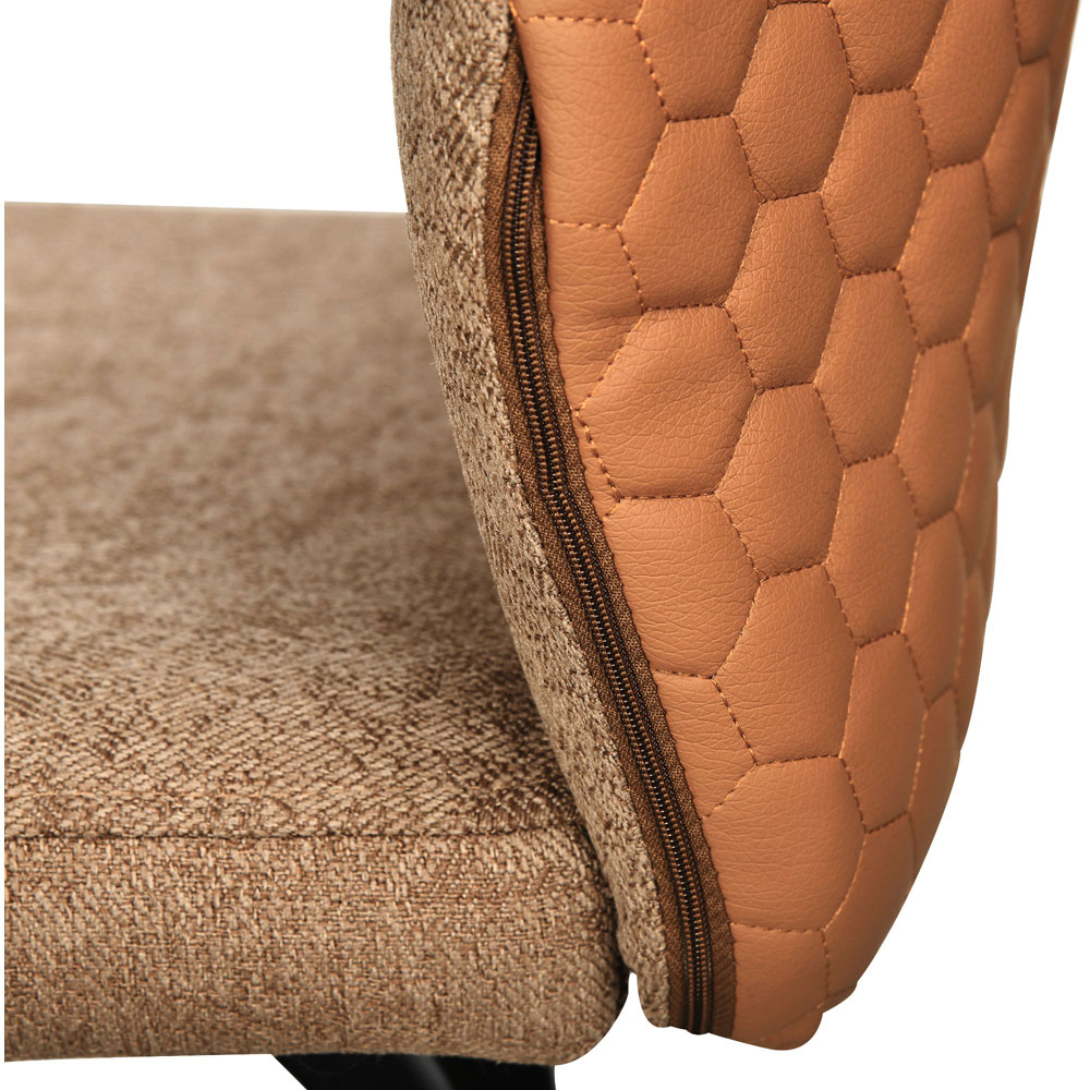 Portland Brown Linen Touch Upholstered Bar Stool Set of 2 Image 3
