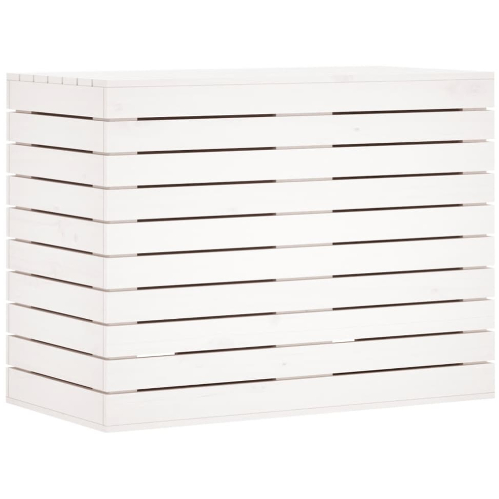 vidaXL White Solid Pine Wood Laundry Basket 88.5 x 44 x 66cm Image 6