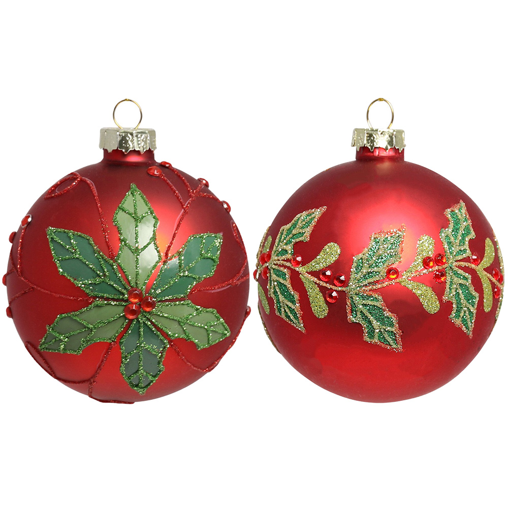 Matte Leaf Bauble - Red Image 1
