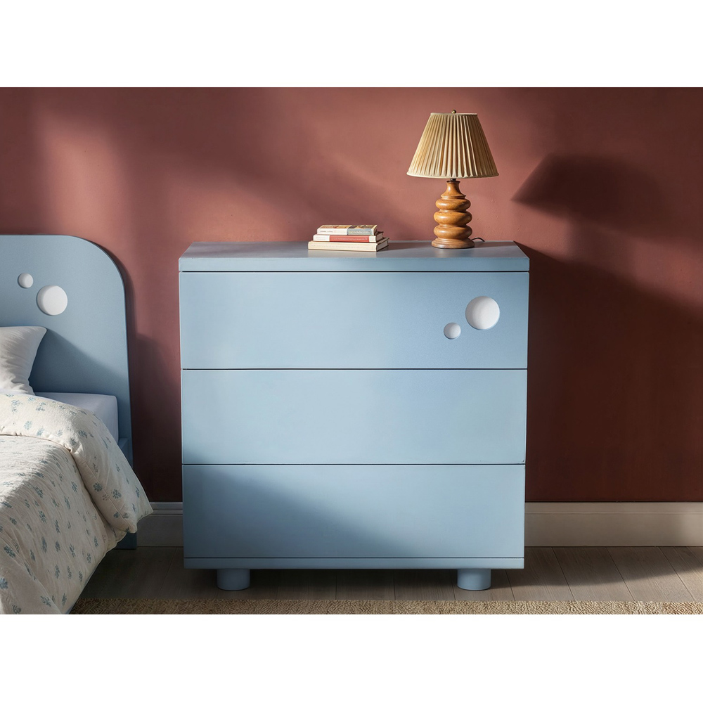 Flair Livana 3 Drawer Blue Chest of Drawers Image 5