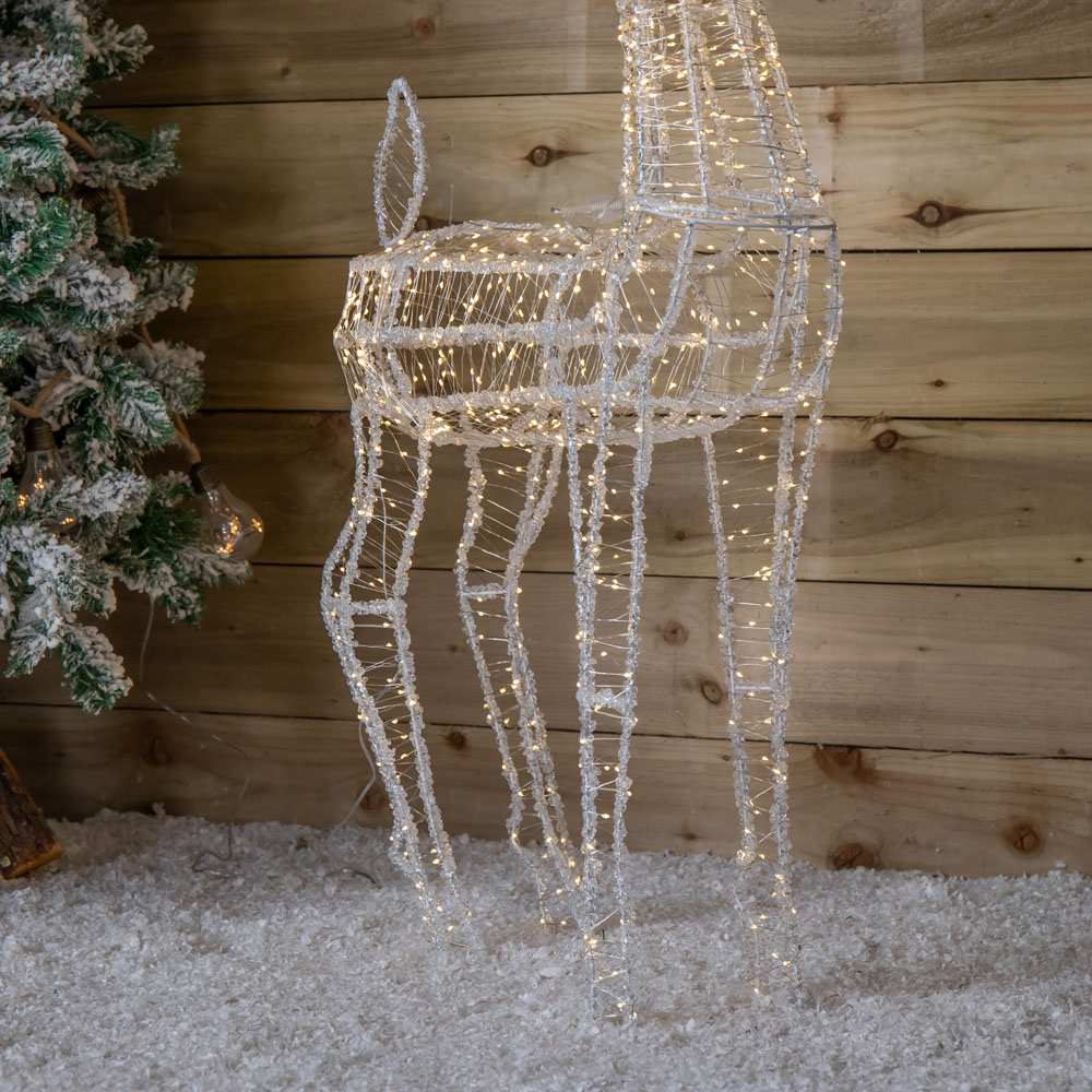 Samuel Alexander 1040 Warm White LED Acrylic Reindeer Outdoor Christmas Decoration 3ft Image 7
