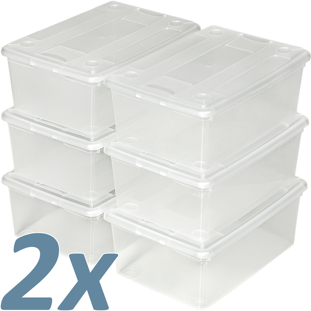 tectake Storage Box with Lid 12 Pack Image 2
