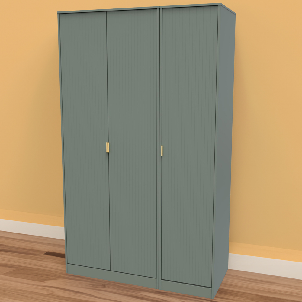 Crowndale 3 Door Reed Green Wardrobe Ready Assembled Image 1