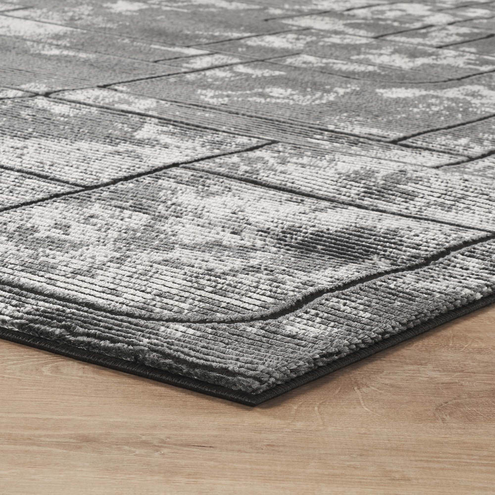 Desire Rugs Belgravia Metallic Sheen Modern Cobble Design Grey Rug 120 x 170cm Image 3