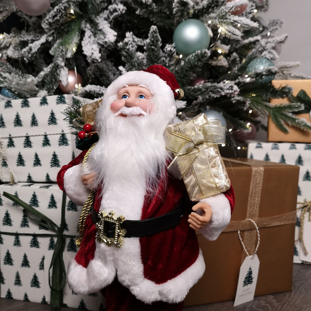 Samuel Alexander Red Standing Santa with Gift Sack Christmas Decoration 40cm Image 9