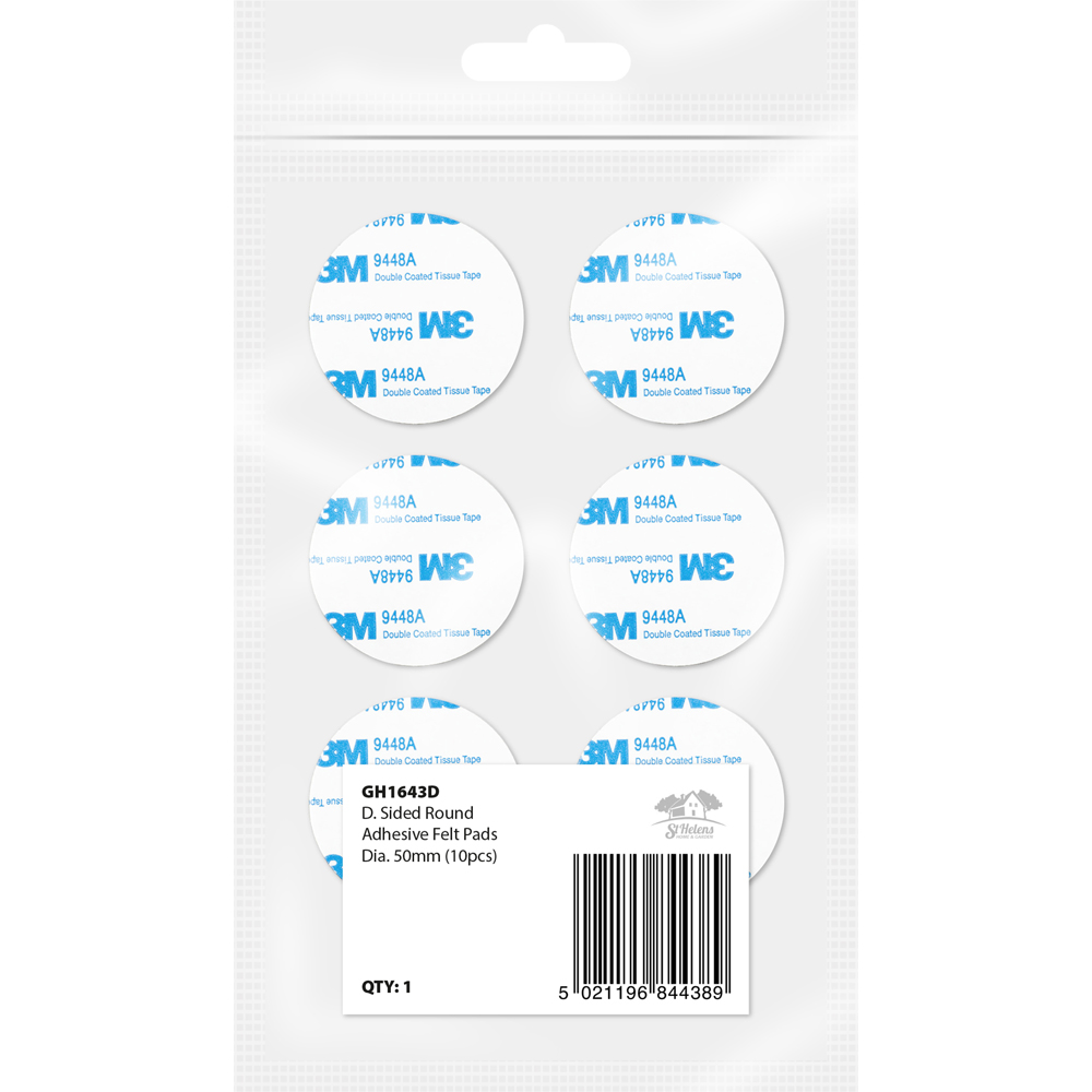 St Helens Grey Double-Sided Round Adhesive Mounting Pads 5cm 10 Pack Image 4
