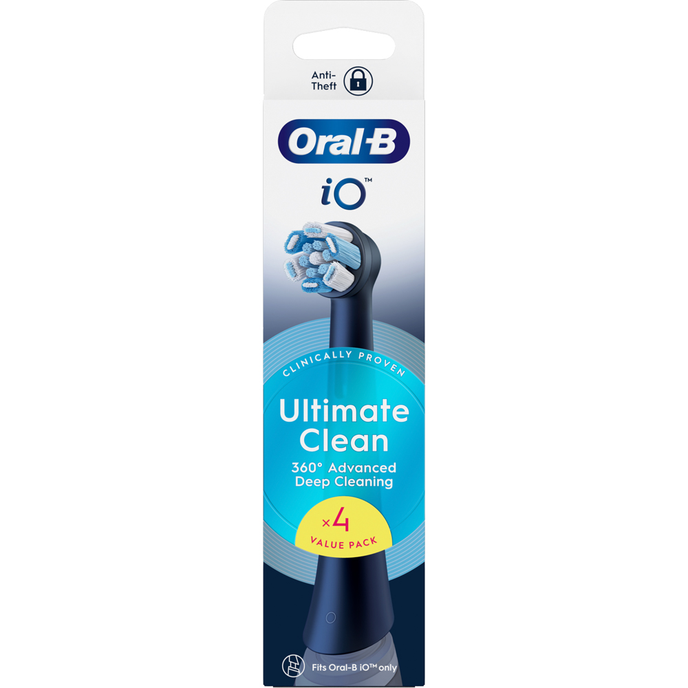 Oral-B iO Ultimate Clean Black Toothbrush Refill Head 4 Pack Image 2
