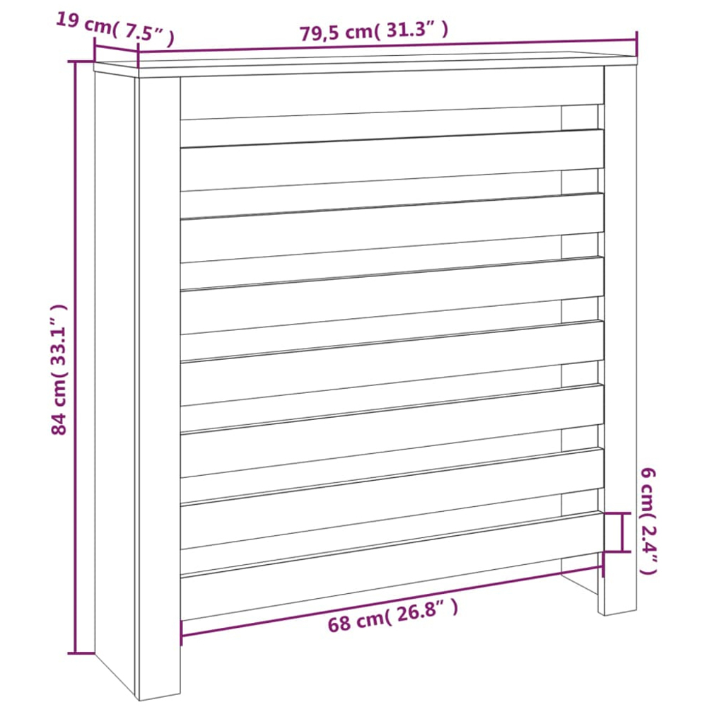 vidaXL Natural Pine Wood Radiator Cover 840 x 795mm Image 6