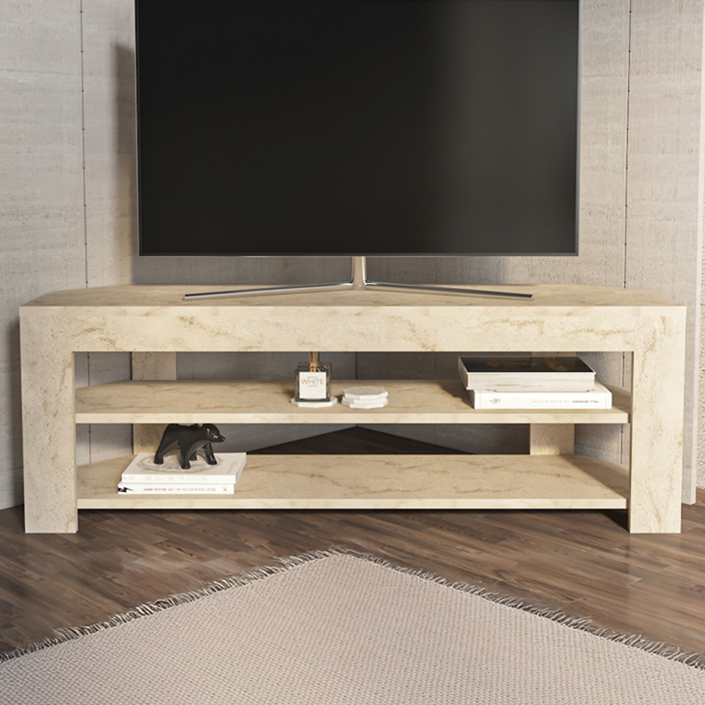 Decorotika Rita 2 Shelf Traverter Corner TV Stand for 43 inch TV Image 1