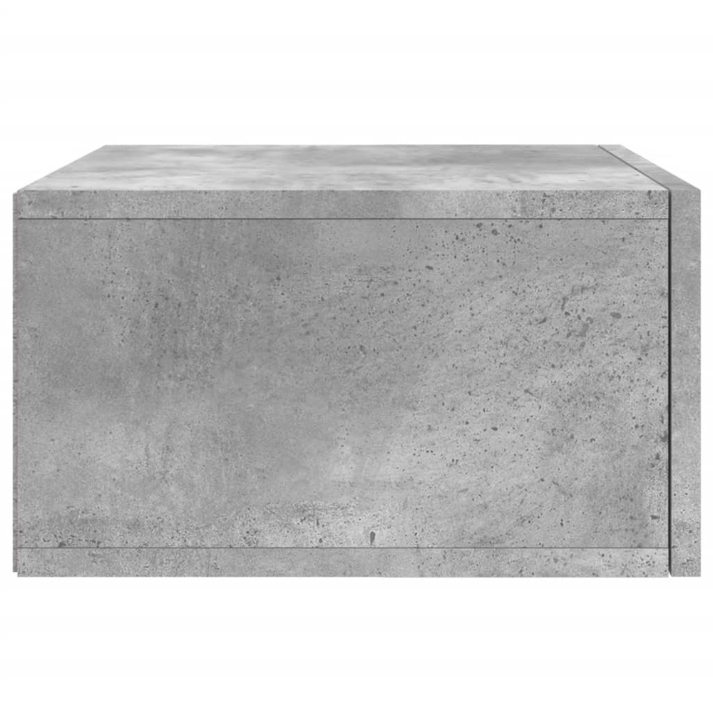 vidaXL Single Drawer Concrete Grey Wall Mounted Bedside Cabinet Image 7