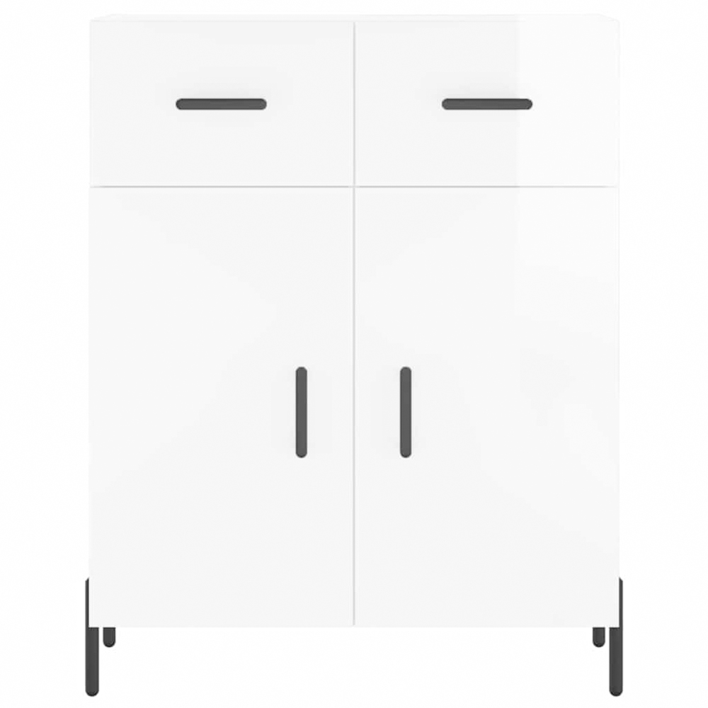 vidaXL 2 Door 2 Drawer High Gloss White Sideboard Image 6