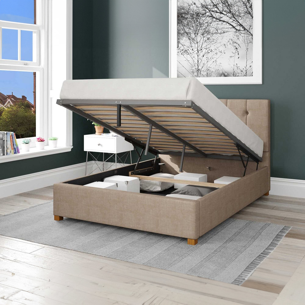 Aspire Hepburn Double Mink Malham Weave Ottoman Bed Image 2