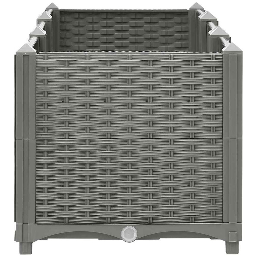 vidaXL Light Grey Polypropylene Raised Garden Bed 38 x 40 x 120cm Image 5