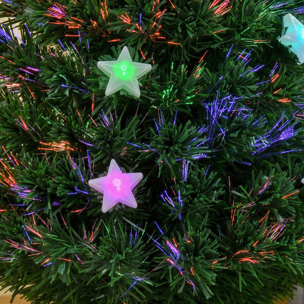 Everglow Fibre Optic Star LED Green Artificial Christmas Tree 4ft Image 3