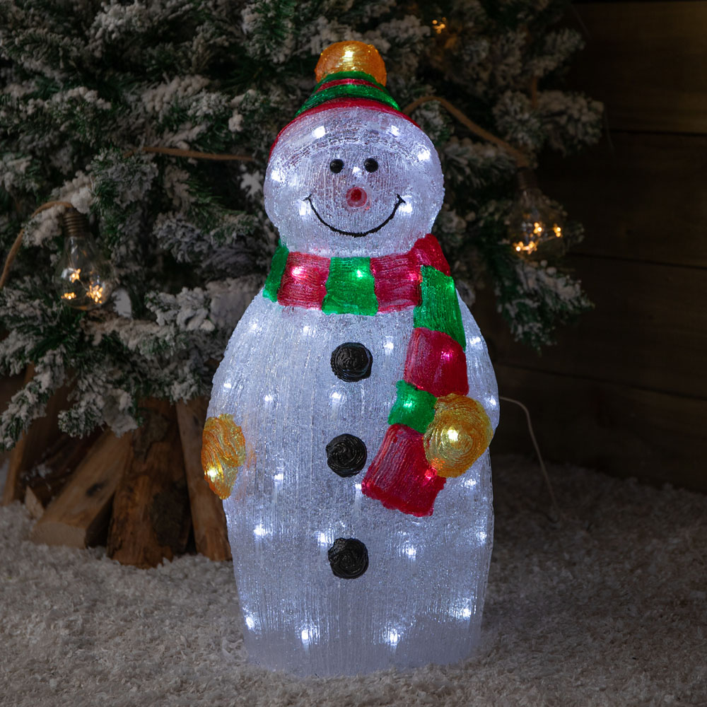 Samuel Alexander 70 Cool White LED Light-Up Ice Snowman Christmas Decoration 55cm Image 1