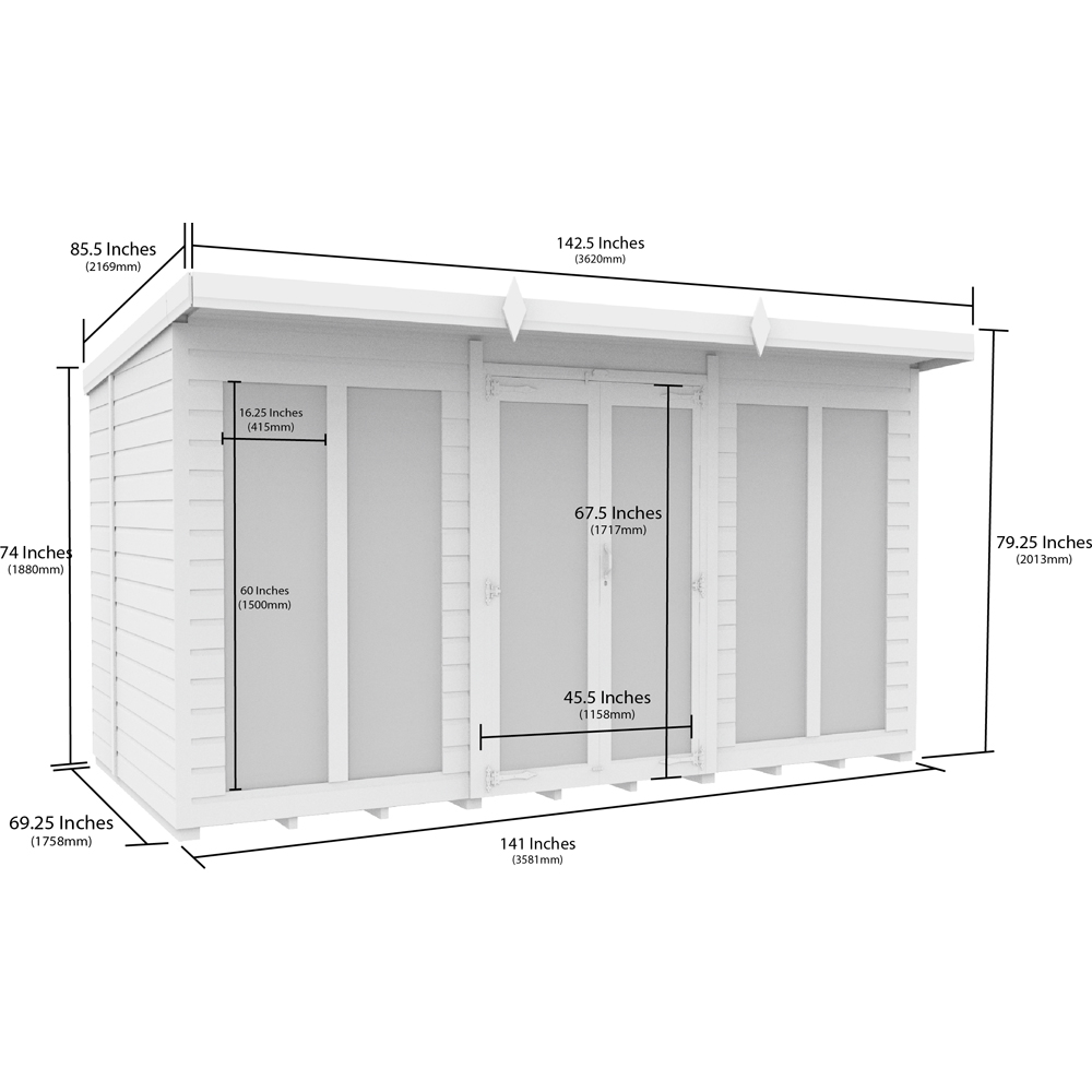 DIY Sheds 12 x 6ft Tongue and Groove Timber Pent Summerhouse Image 7