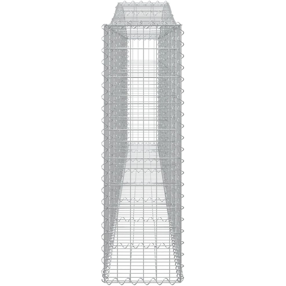 vidaXL Silver Galvanised Iron Arched Gabion Basket 400 x 30 x 100/120cm 9 Pack Image 3