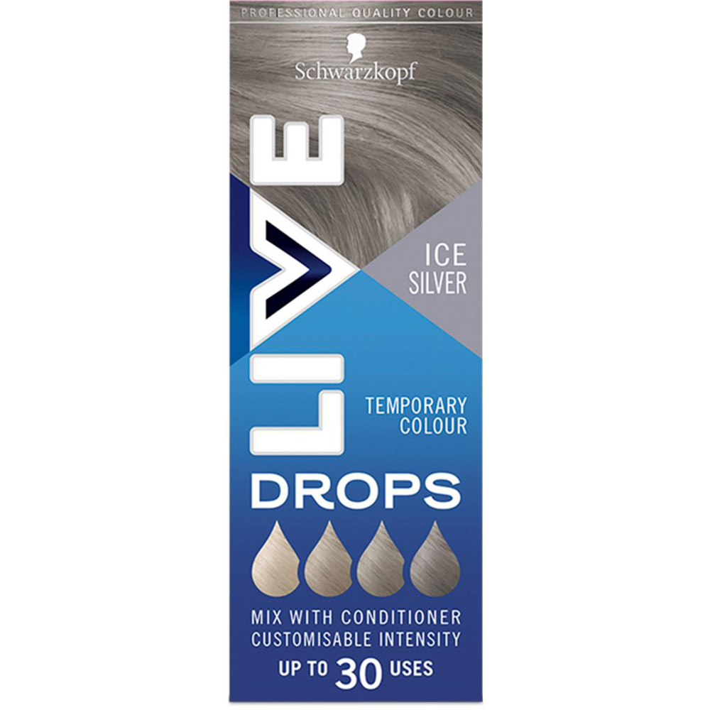 Schwarzkopf Live Colour Drops Ice Silver Semi-Permanent Hair Dye 3 Pack Image 3