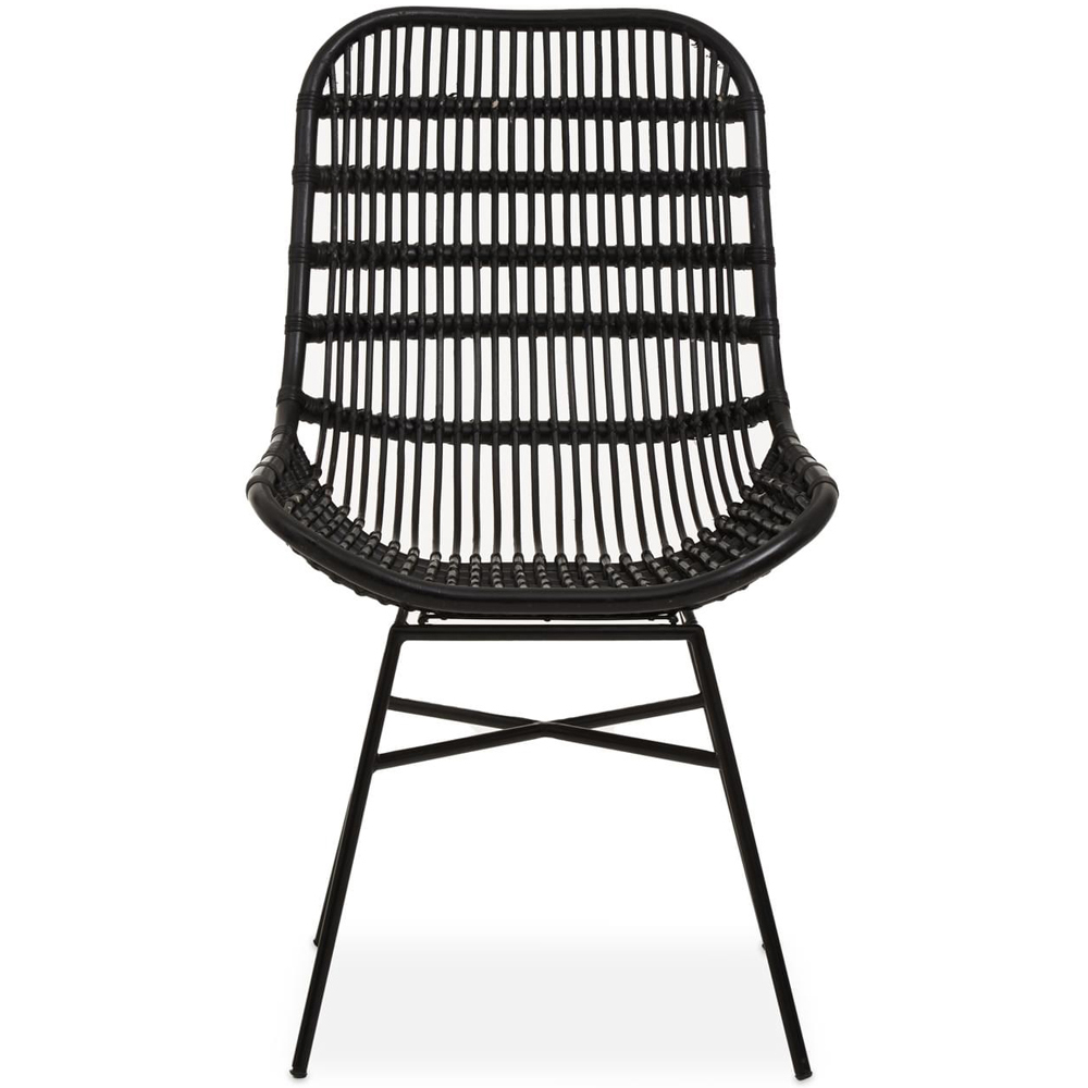 Interiors by Premier Lagom Black Rattan Curved Chair Image 2