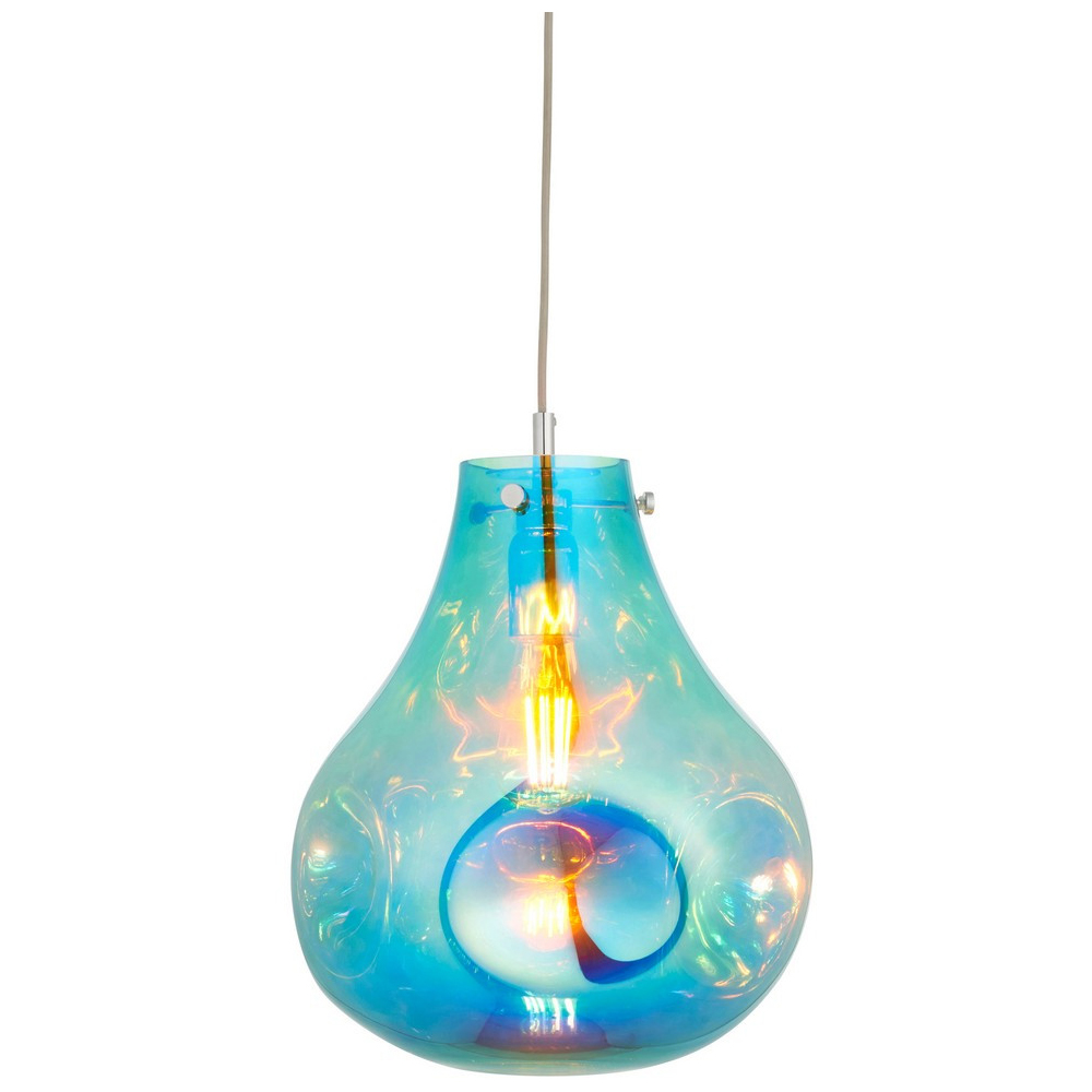 Merano Perugia Metallic Glass Petrol Pendant Ceiling Lamp Image 3