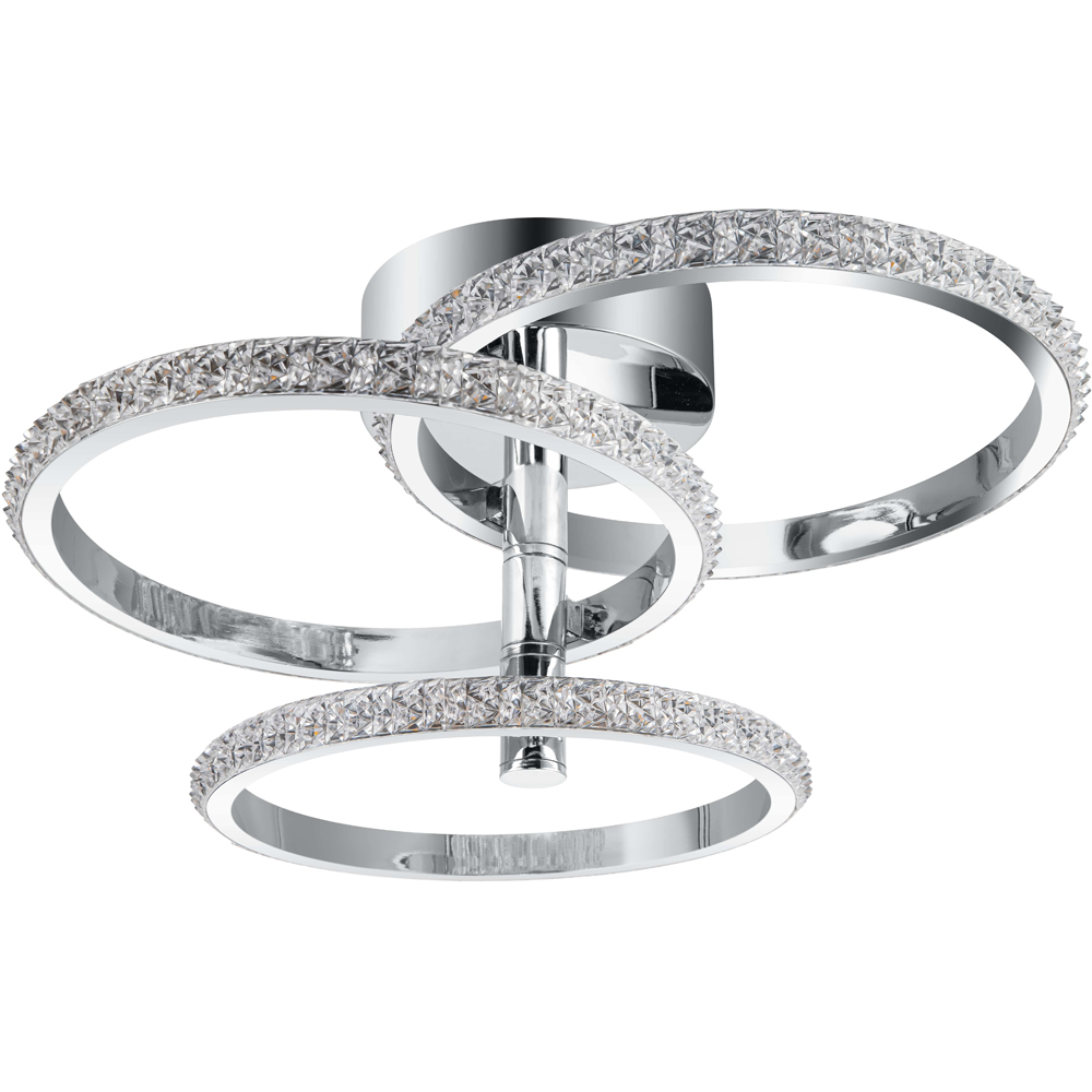 Cosylyte Cowen 3 Ring Chrome Beaded LED Ceiling Light Image 1