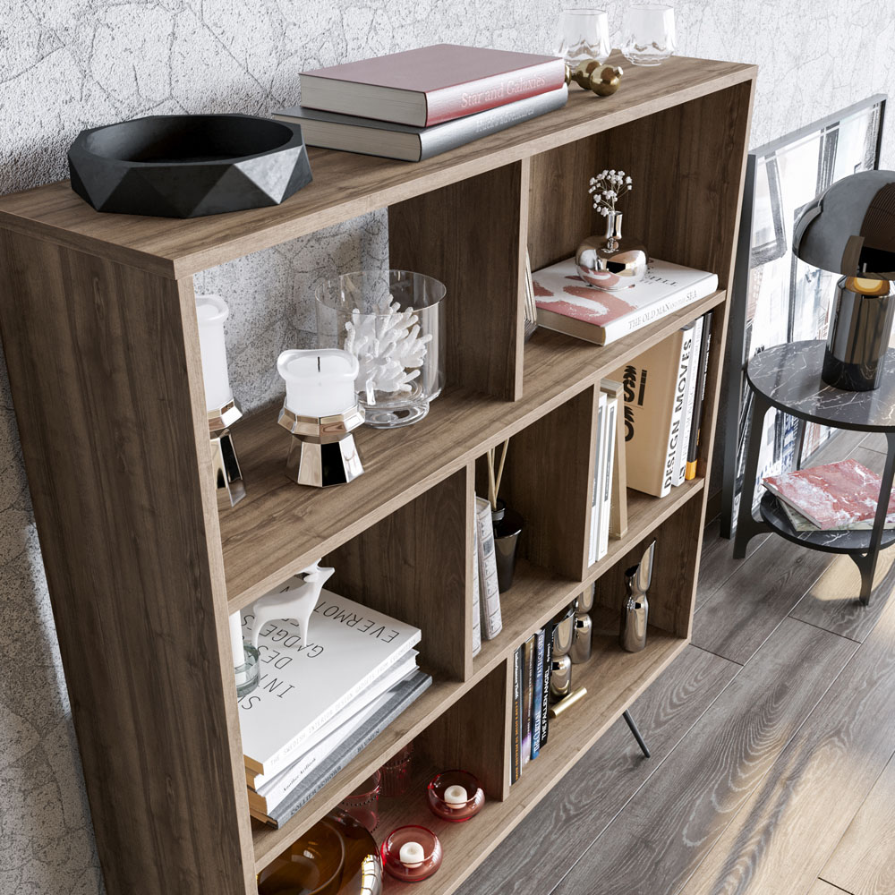 Decorotika Mistico 7 Shelf Walnut Bookcase Image 3