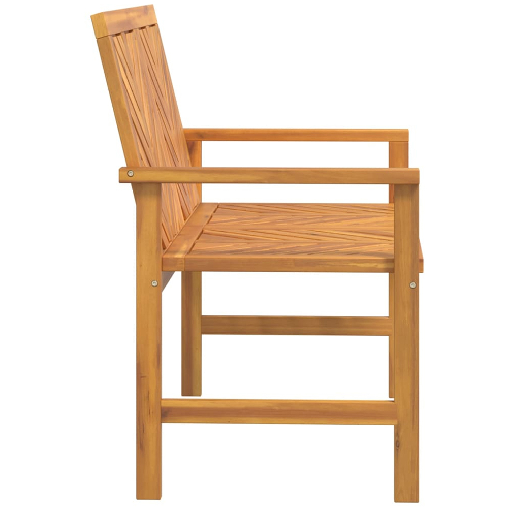vidaXL 2 Seater Solid Wood Acacia Chevron Backrest Garden Bench Image 4