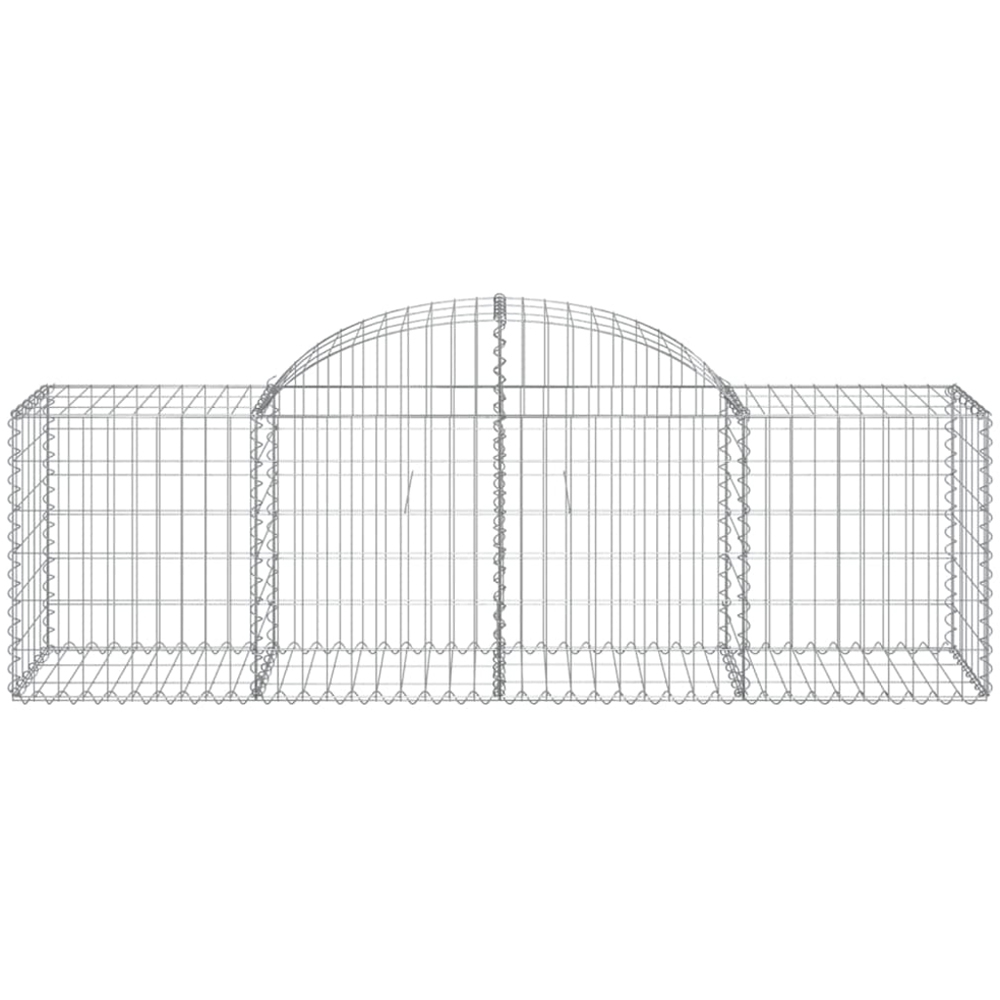vidaXL Silver Galvanised Iron Arched Gabion Basket 200 x 50 x 60/80cm 5 Pack Image 4