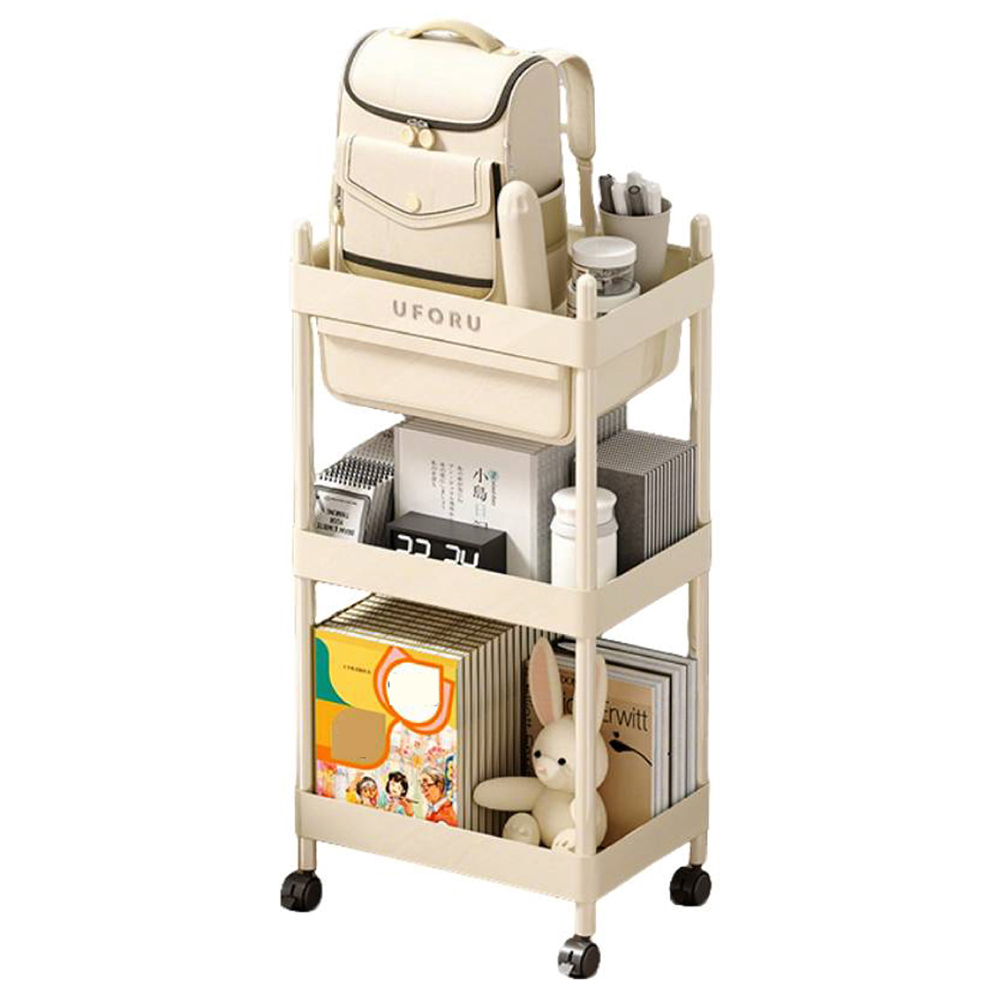 H&O Direct 3 Shelf Rolling Cart with Locking Casters Image 1