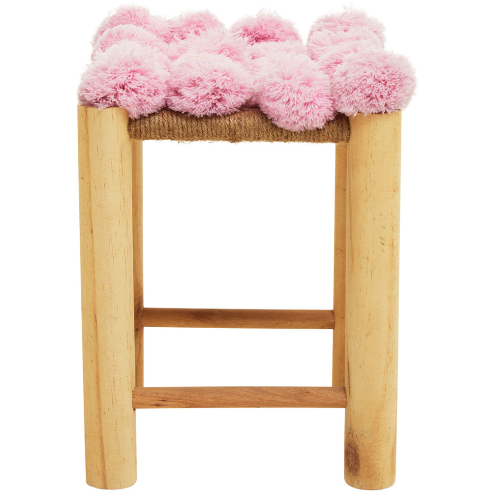 Premier Housewares West Village Pink Pom Pom Stool Image 3