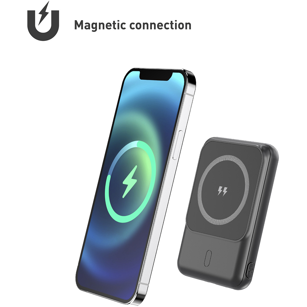 SilverLabel E71022265 Black MagSafe Magnetic Wireless Power Bank 5000mAh Image 7