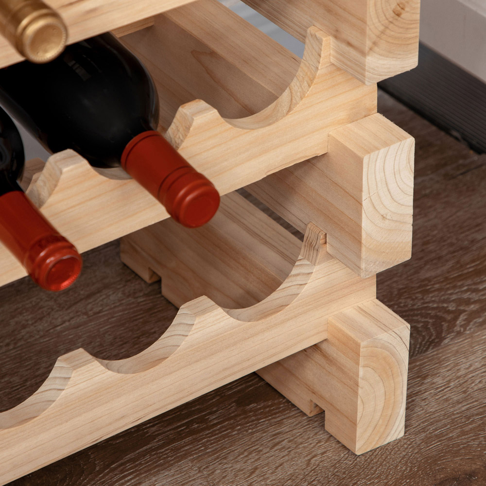 HOMCOM 3 Tier 36 Bottle Shelf Wine Rack Image 4