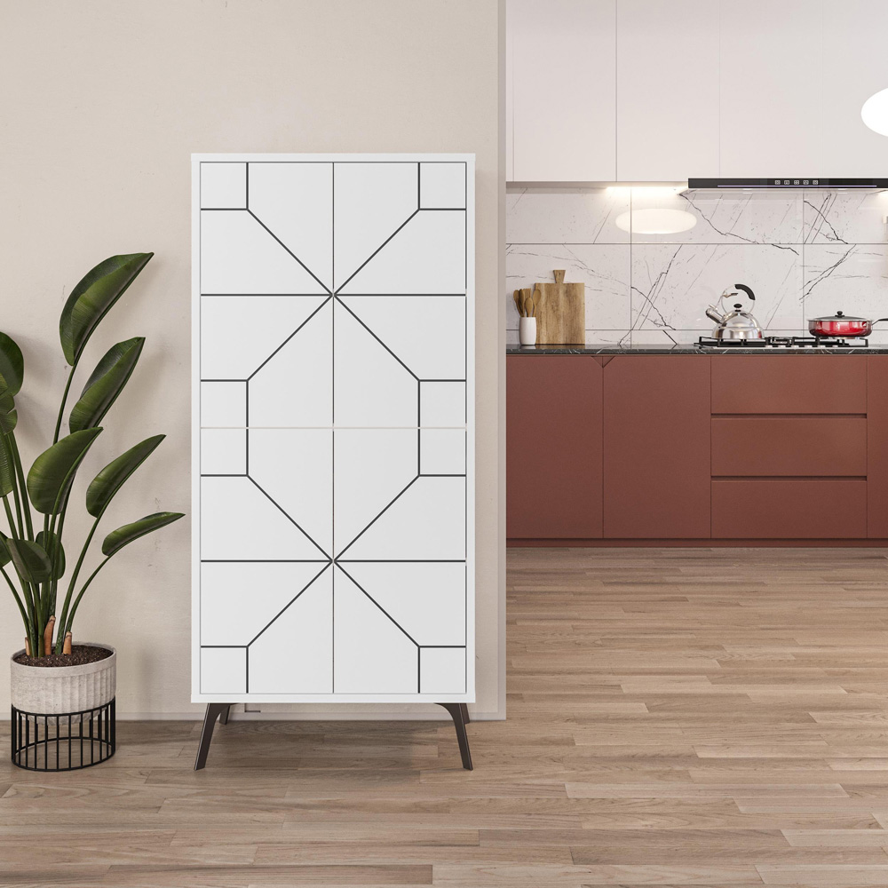 Decortie Dune 4 Door White Cabinet Image 5