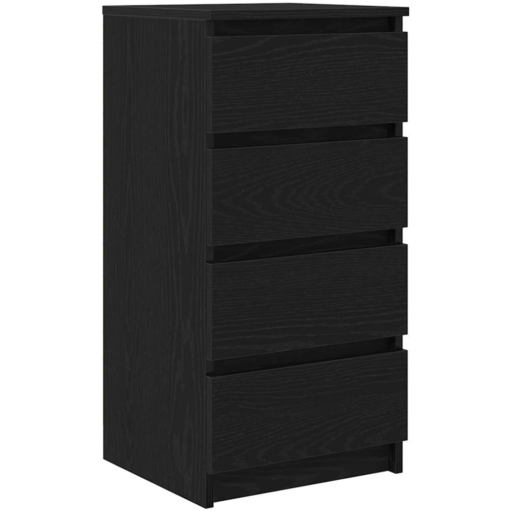 vidaXL 4 Drawer Black Oak Wooden Sideboard Image 2