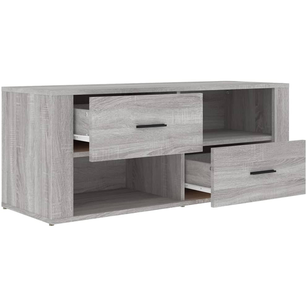 vidaXL 2 Drawer 2 Shelf Grey TV Cabinet Image 4