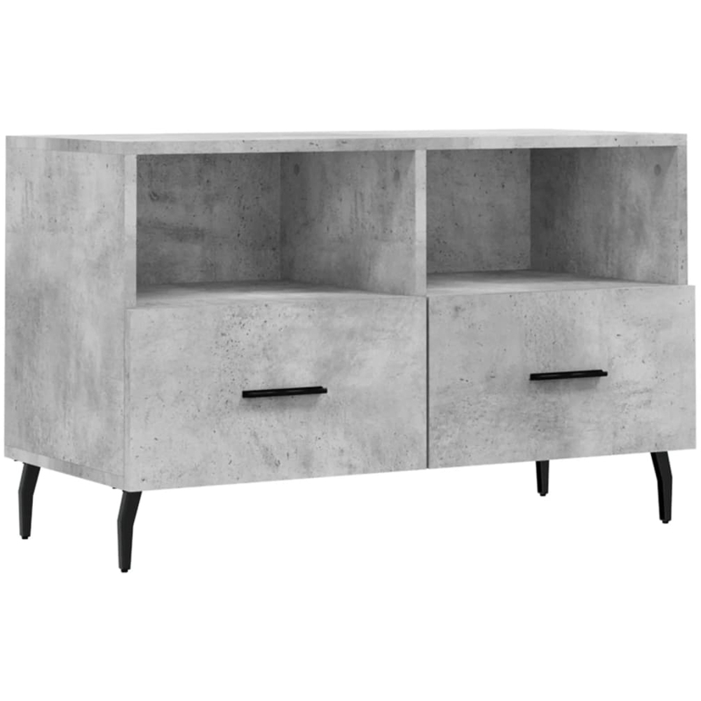 vidaXL 2 Door 2 Shelf Concrete Grey TV Cabinet Image 2