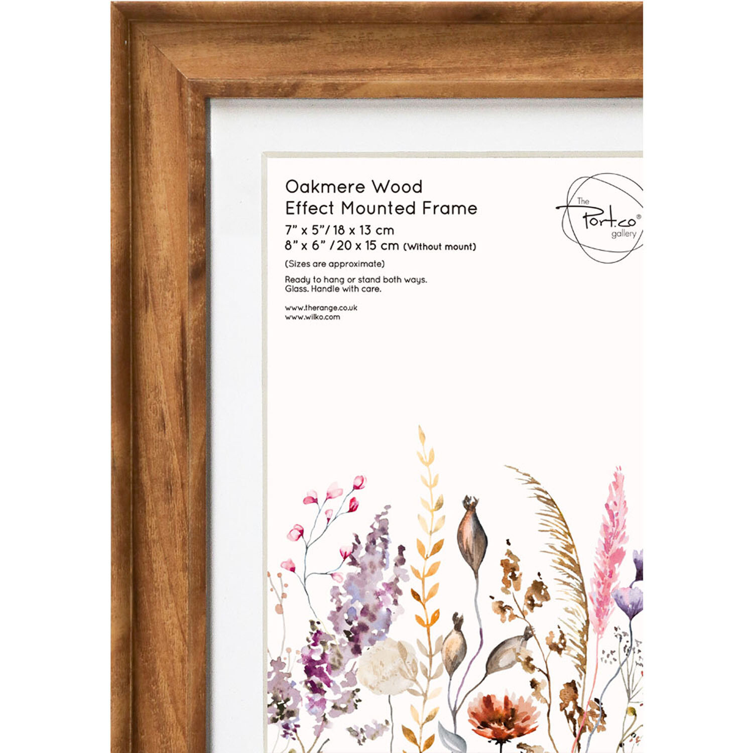 Oakmere Wood Effect Mounted Photo Frame Brown 7 x 5 inch Image 3