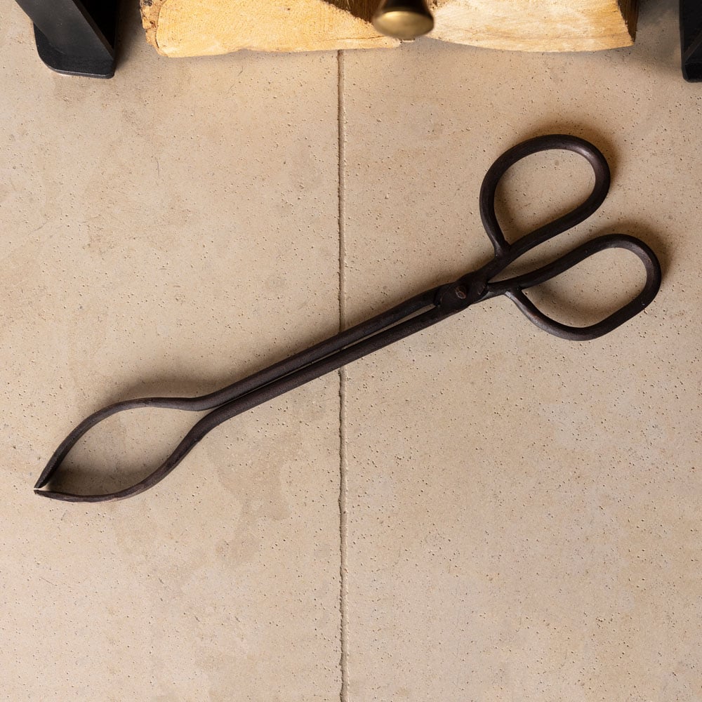 Charles Bentley Black Cast Iron Coal Tongs Image 2