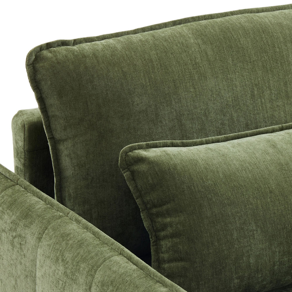 Living and Home Green Fleece Fabric Armchair with Cushions Image 4