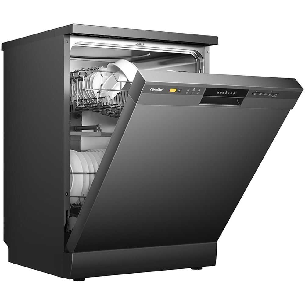 Comfee Black 12 Place Settings Freestanding Dishwasher with 6 Washing Programs Image 1