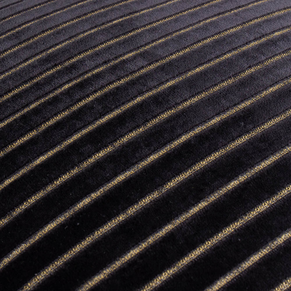 Paoletti Savoy Black Stripe Velvet Reversible Cushion 50 x 50cm Image 5