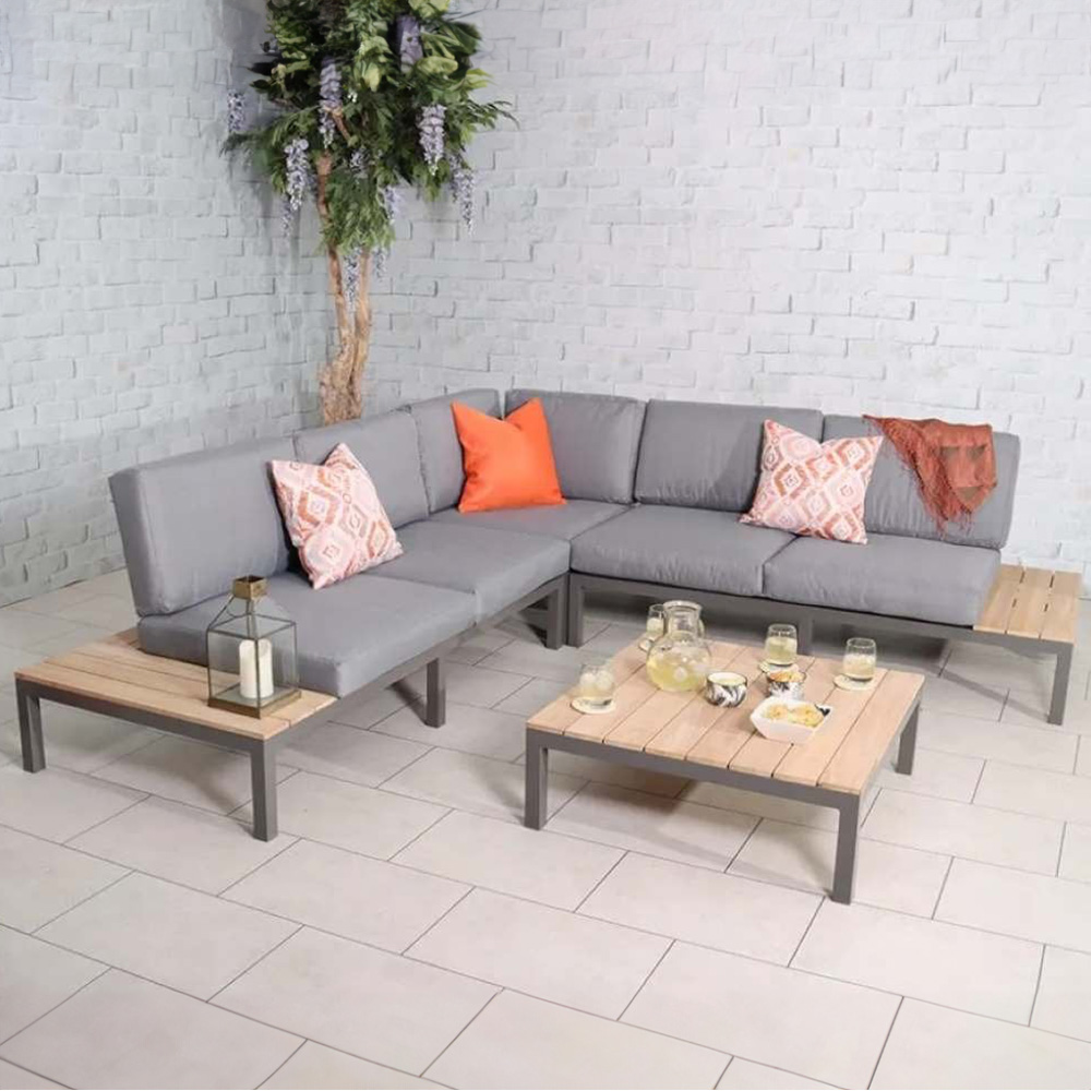 Royalcraft Aspen Mini 5 Seater Brown Modular Lounge Set Image 1