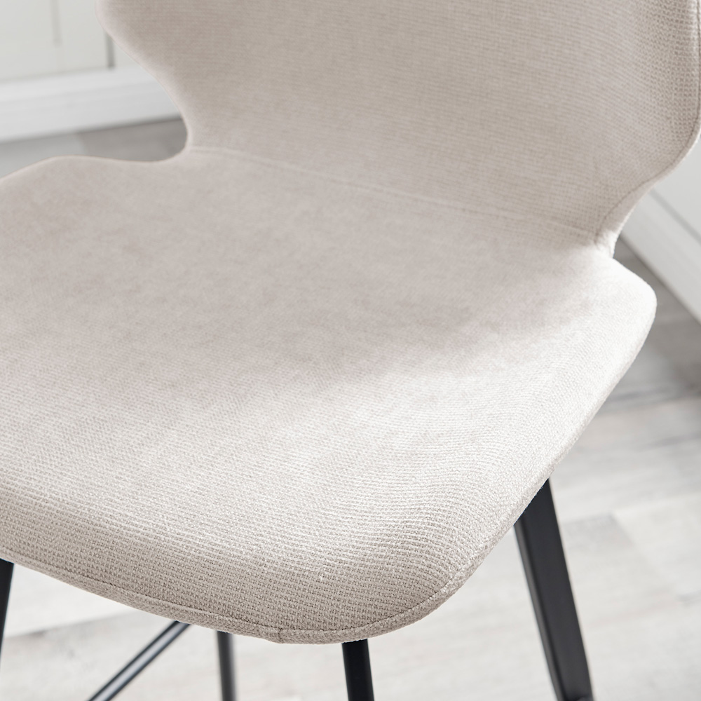 Furniturebox Lyla Set of 2 Cream and Black Textured Weave Bar Chairs Image 2