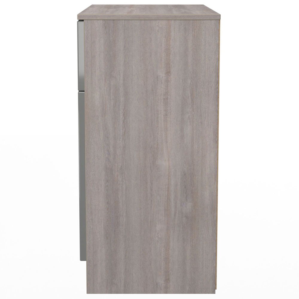 Crowndale Milan 2 Door Single Drawer Grey Gloss and Grey Oak Sideboard Ready Assembled Image 7