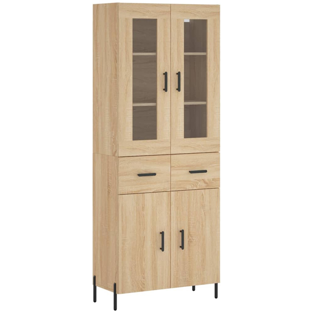 vidaXL 4 Door 2 Drawer Sonoma Oak Highboard Image 2