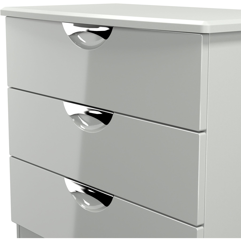 Crowndale Camden 3 Drawer Grey Gloss and Dusk Grey Chest of Drawers Ready Assembled Image 5