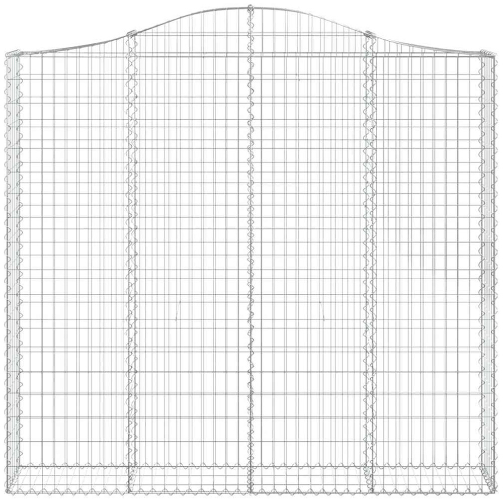 vidaXL Silver Galvanised Iron Arched Gabion Basket 200 x 30 x 180/200cm 3 Pack Image 4