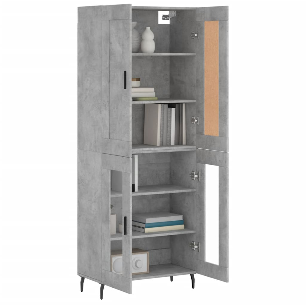 vidaXL 4 Door Grey Highboard Image 2